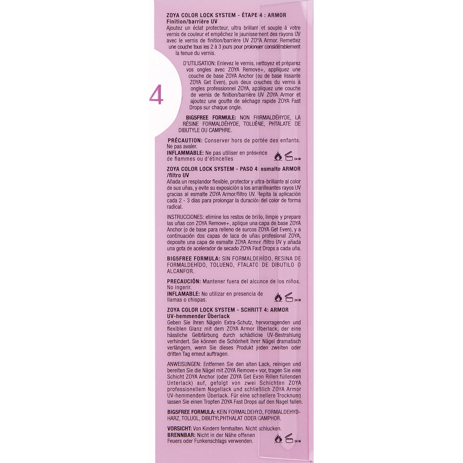 Top Coat Zoya Armor 14.79 ml - Brillo y Protección Uñas