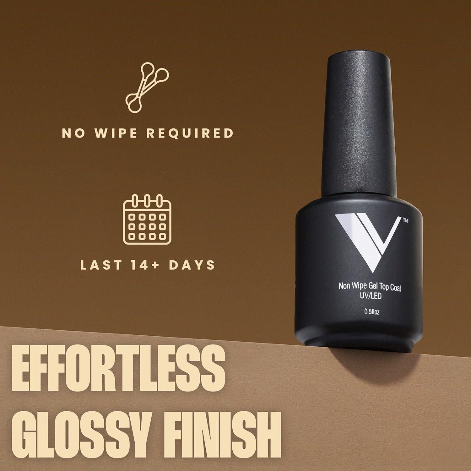 Top Coat en Gel V Beauty Pure 15ml - Brillante y Duradero