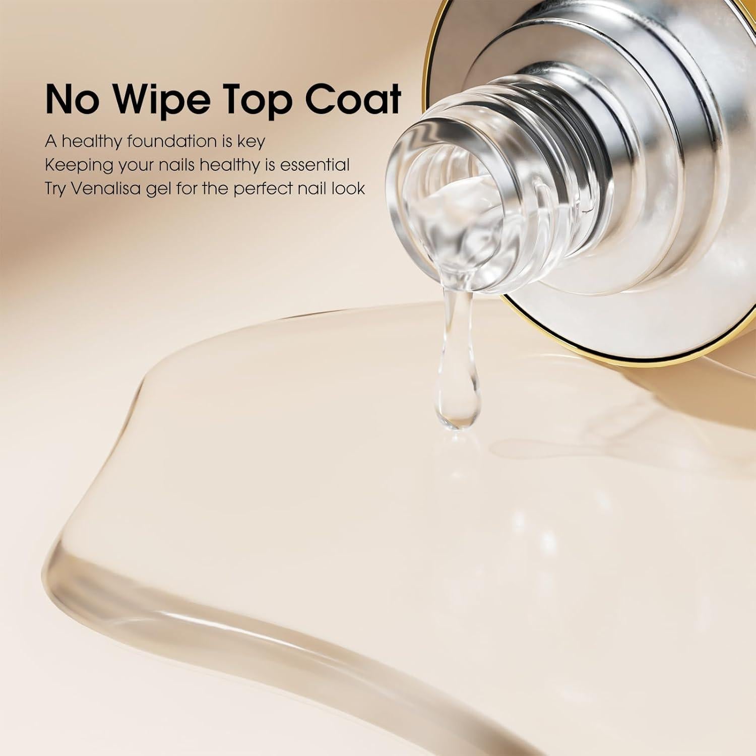 Top Coat Gel VENALISA No Wipe - Brillo Alto 59g