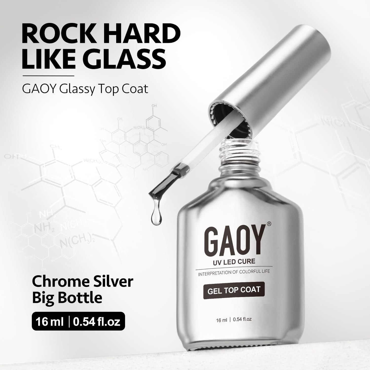 Top Coat Gel Sin Limpieza GAOY 2 Pcs 16ml Brillo Alto