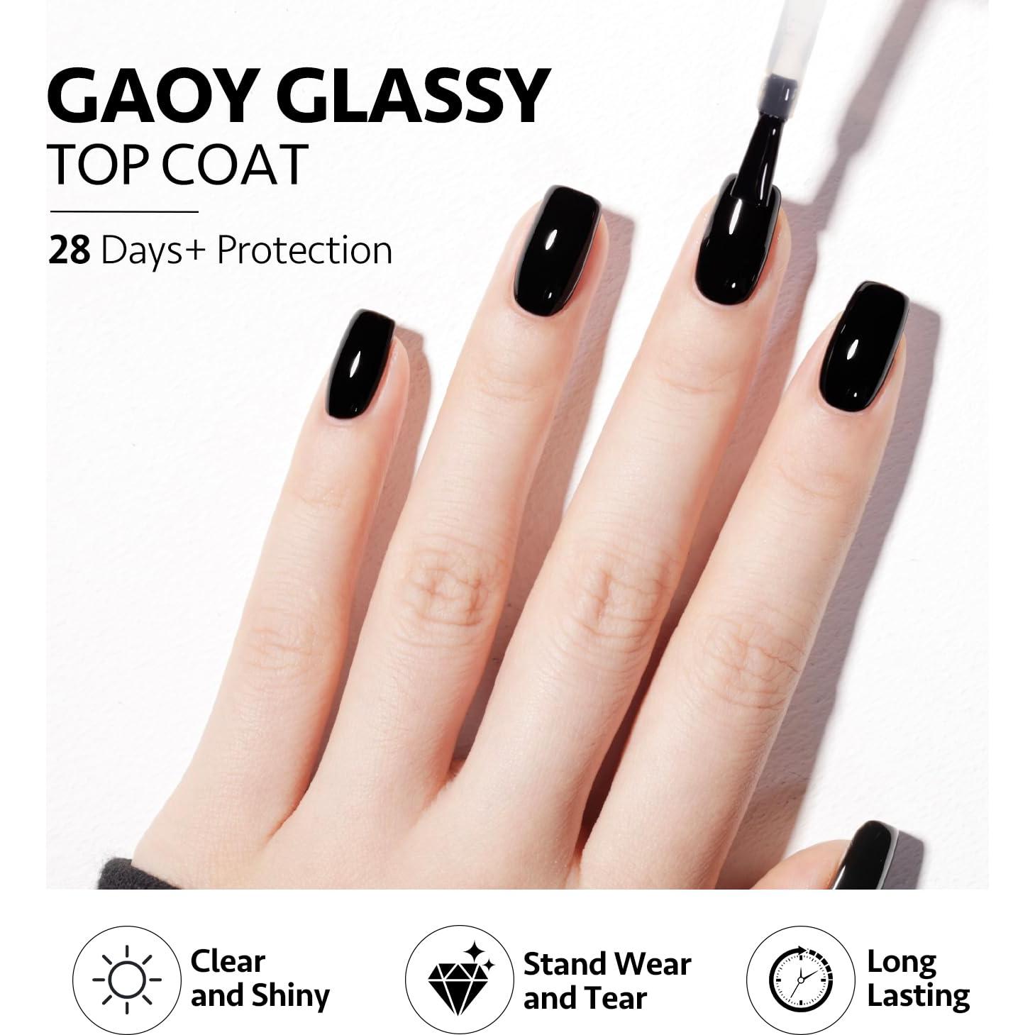 Top Coat Gel Sin Limpieza GAOY 2 Pcs 16ml Brillo Alto