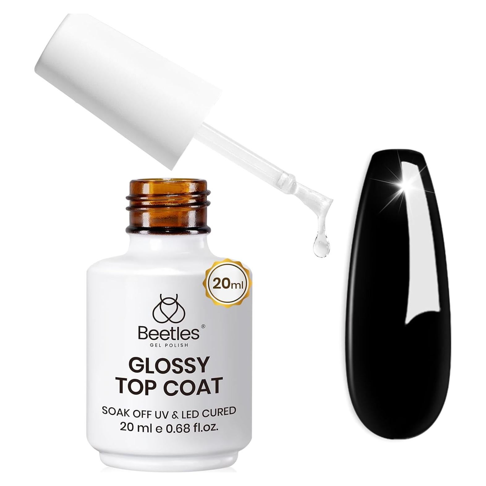 Top Coat Brillante Beetles 20ml Gel Transparente UV LED