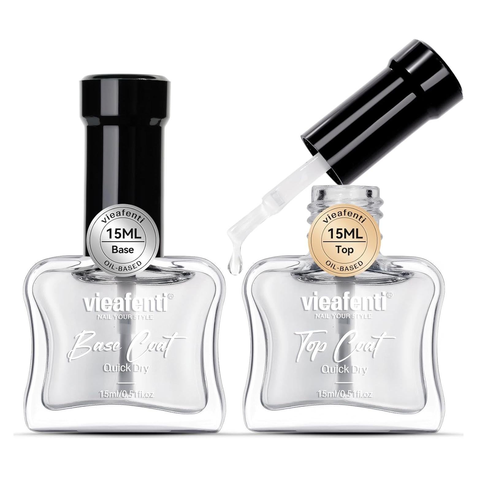 Esmalte de Uñas Capa Base y Superior Vieafenti 15ml Secado Rápido