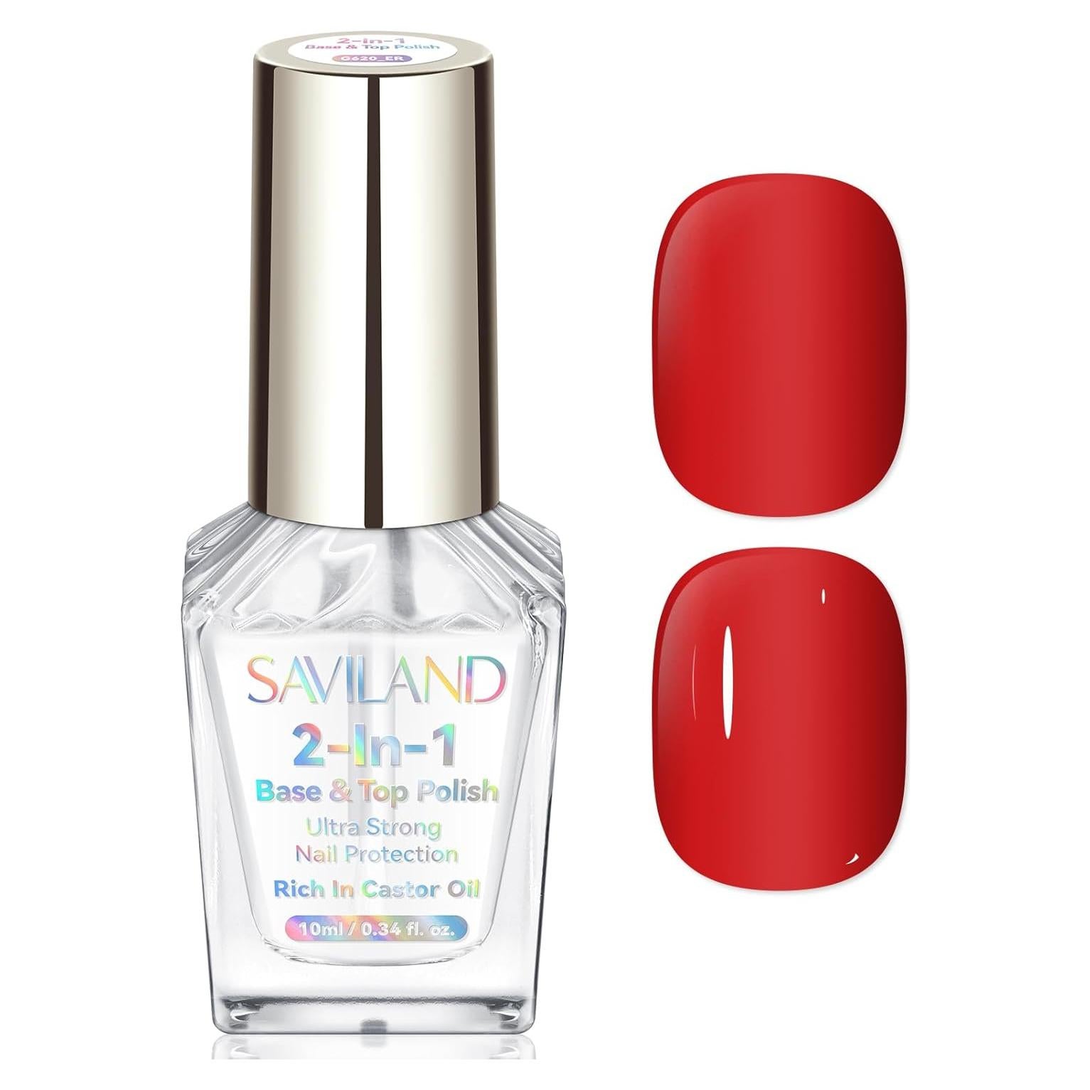 Esmalte de Uñas Transparente SAVILAND 2 en 1 Base Top Coat
