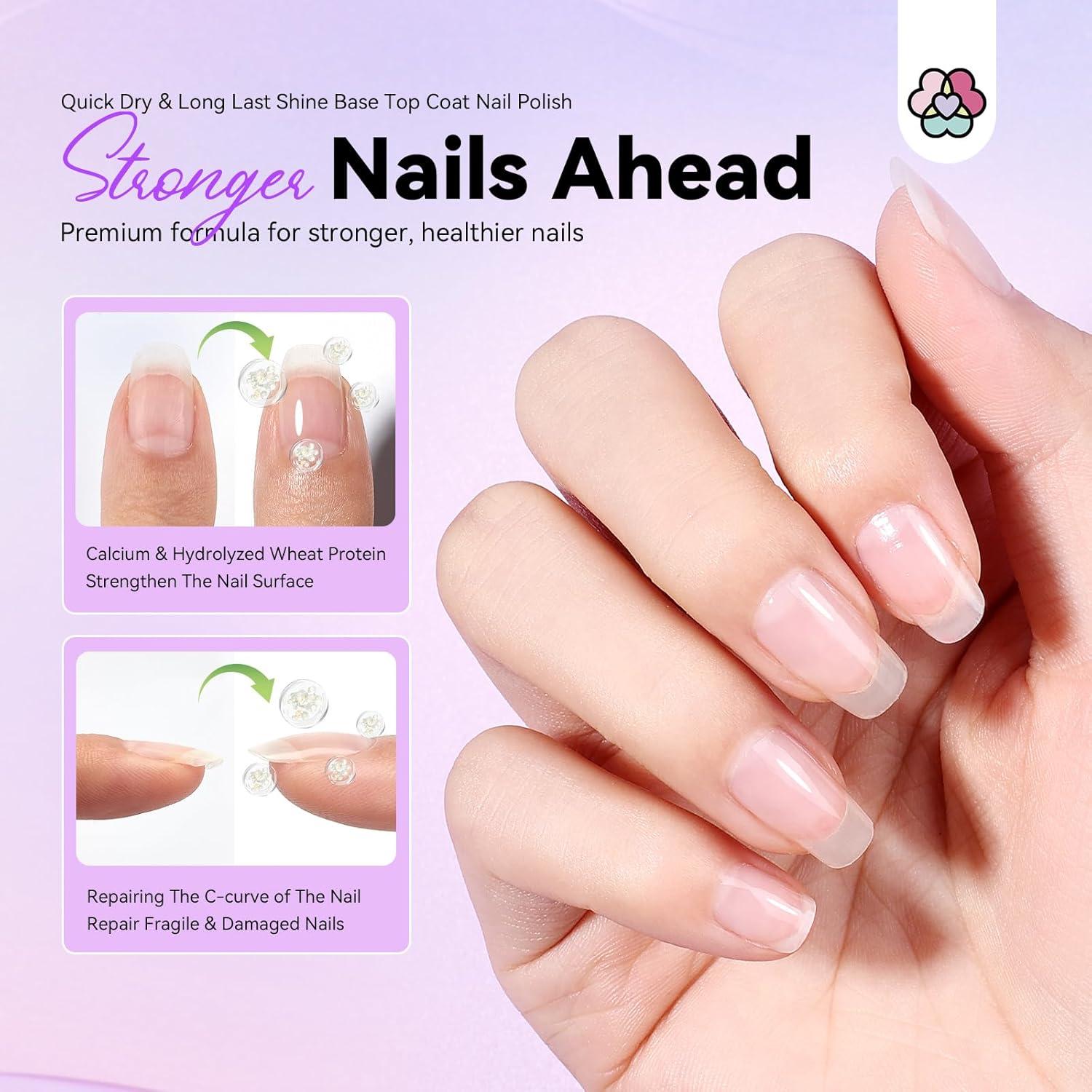 Esmalte de Uñas Transparente SAVILAND 2 en 1 Base Top Coat