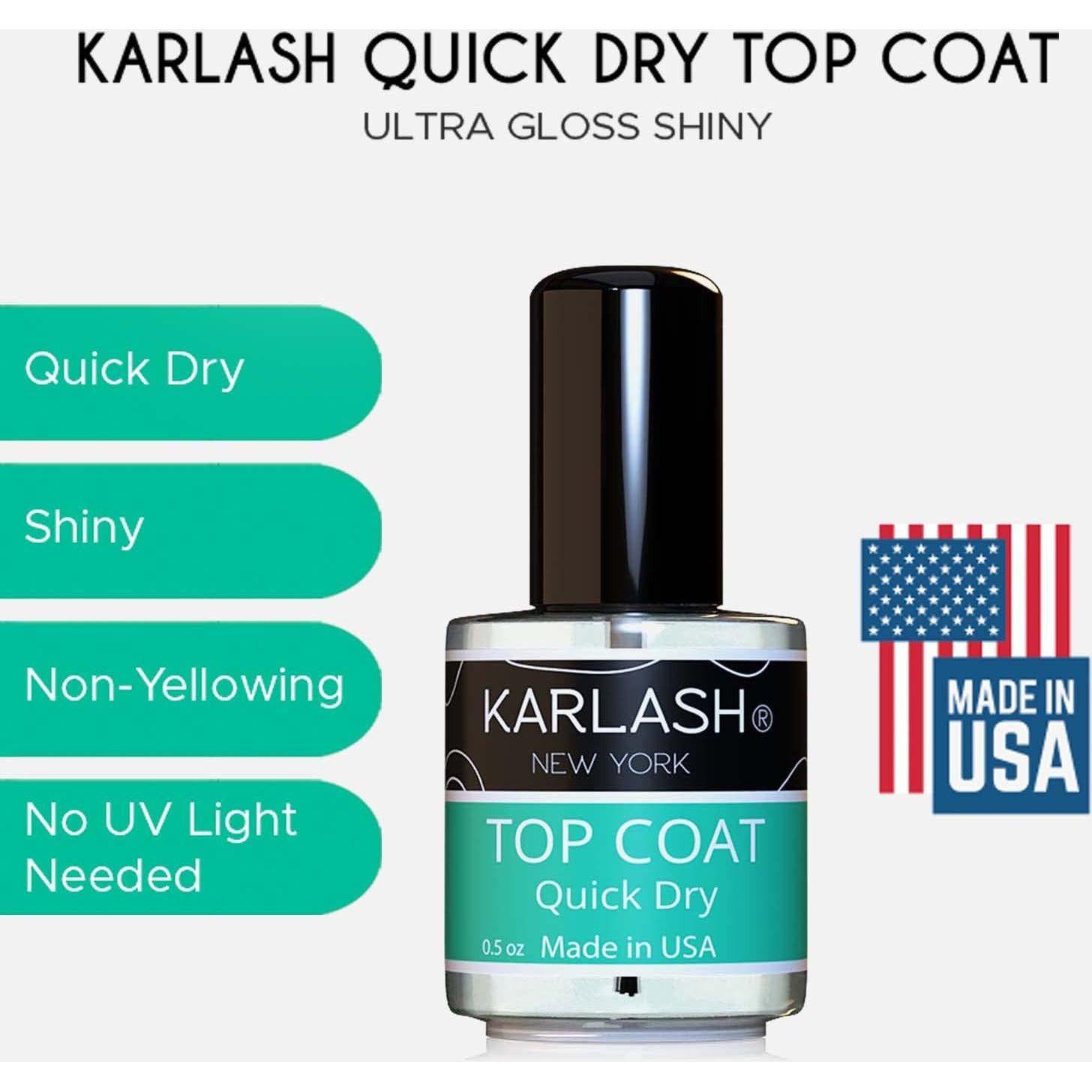 Esmalte de Uñas Rápido Secado Karlash 15ml Brillante (2 Piezas)