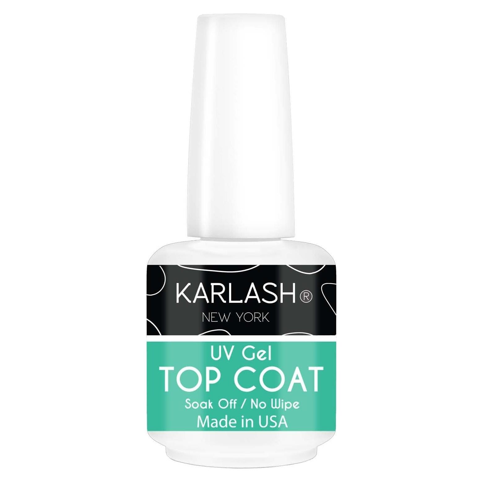 Top Coat Gel UV Karlash 15ml Brillante y Duradero Hecho en EE. UU.
