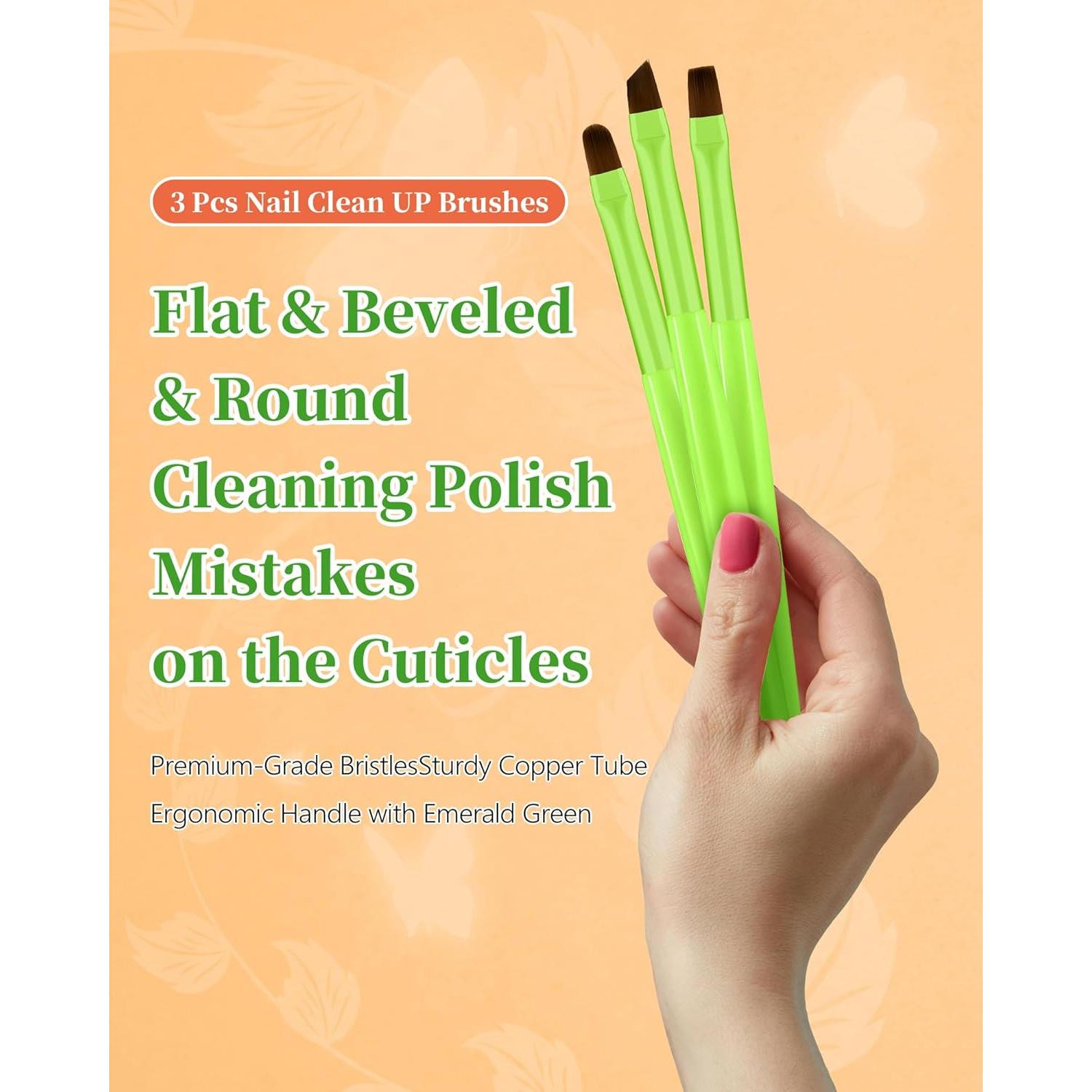 Juego de 3 Pinceles Limpiadores de Uñas OPI Verde Brillante