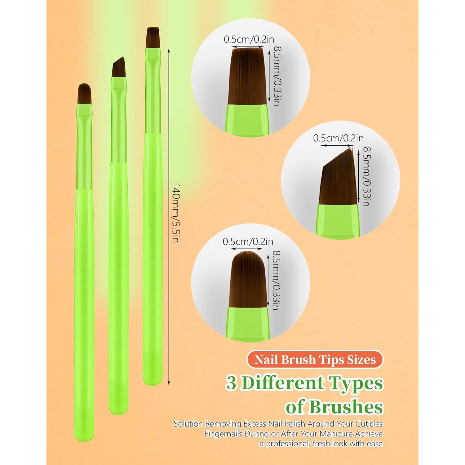 Juego de 3 Pinceles Limpiadores de Uñas OPI Verde Brillante