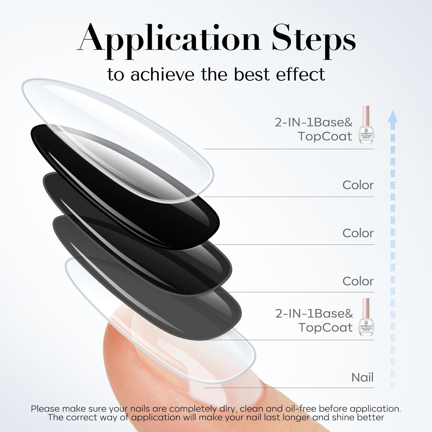 Set Endurecedor Esmalte Uñas AZUREBEAUTY 2 en 1 10ml