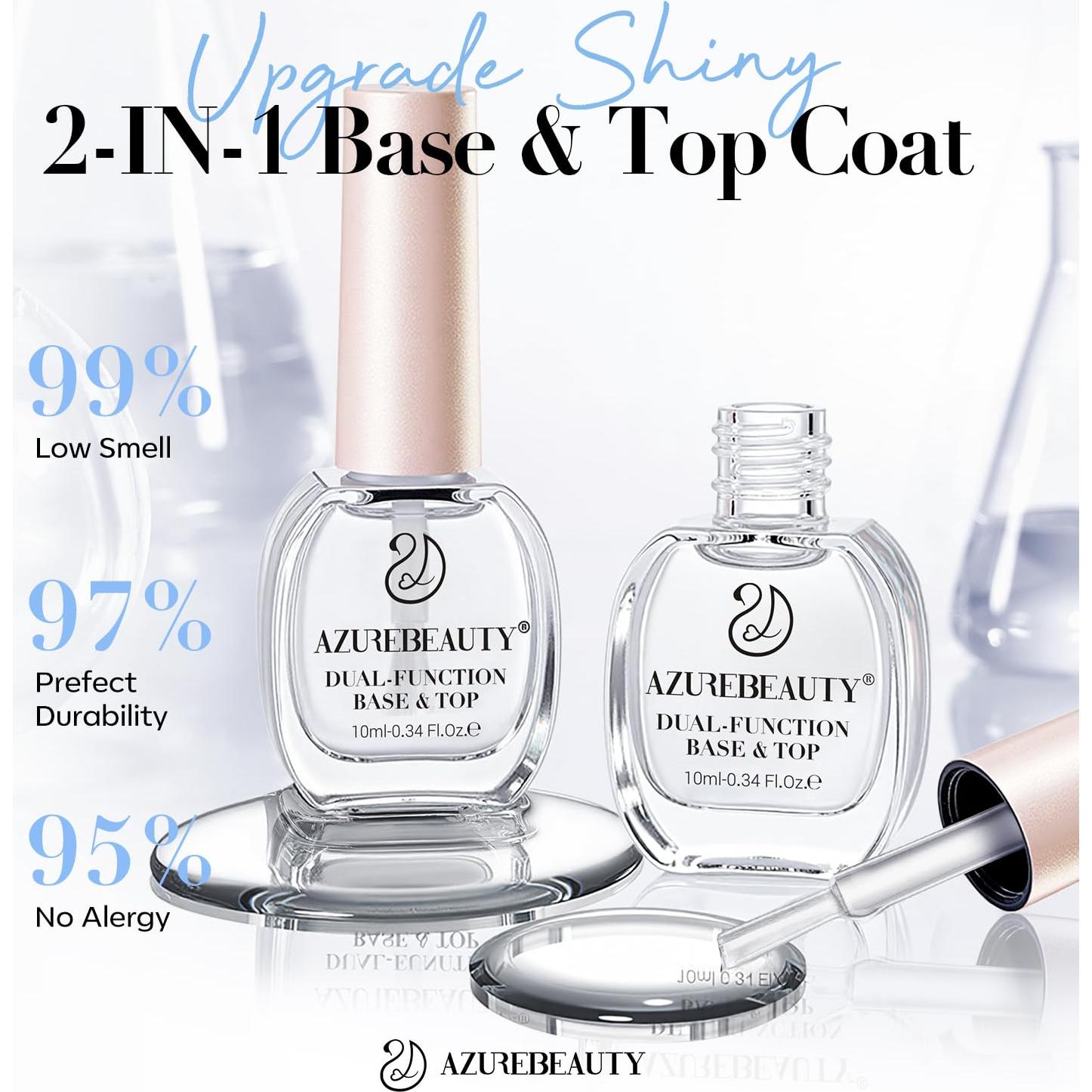 Set Endurecedor Esmalte Uñas AZUREBEAUTY 2 en 1 10ml