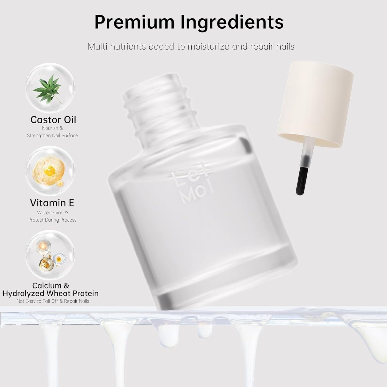 Esmalte de Uñas 2 en 1 COSMOO Base y Top Coat Transparente 8.5ml