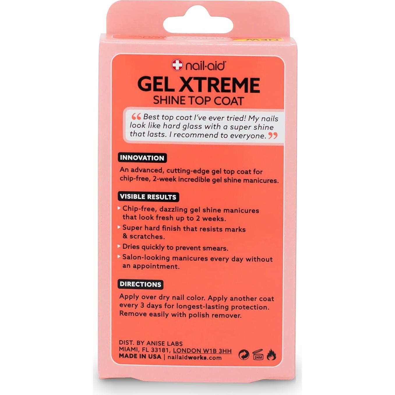 Top Coat Gel Xtreme Shine Nail-Aid 16.5 ml Transparente
