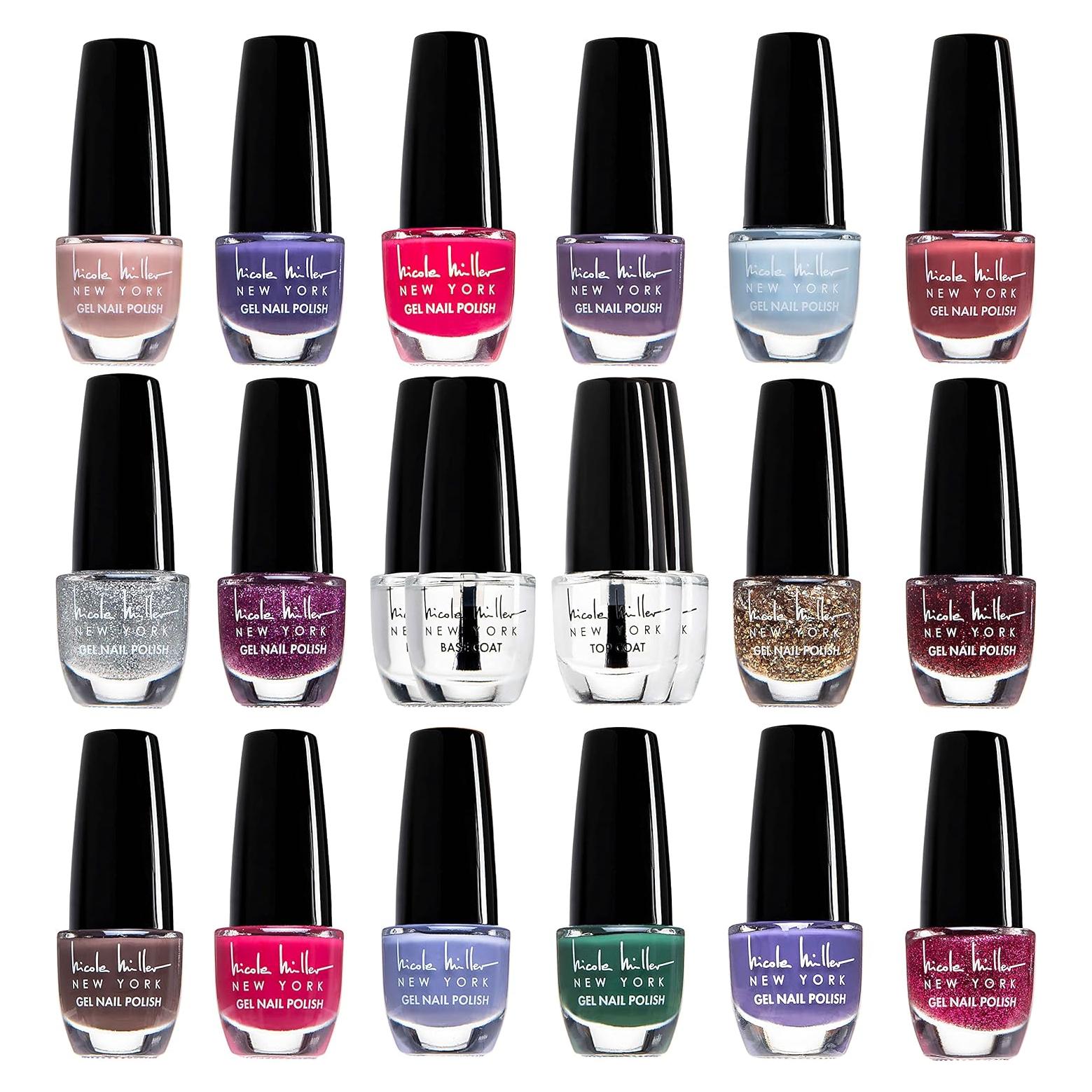 Set de Esmalte de Uñas en Gel Nicole Miller - 20 Piezas, 16 Colores Brillantes