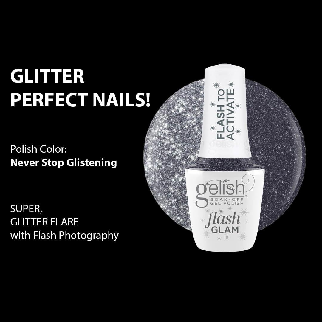 Esmalte en Gel Gelish 15mL Flash Glam Glitter - Brillo Azul