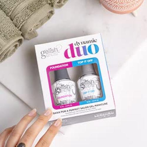 Gelish Dúo Dinámico - Gel Base y Top Coat 15mL Cada Uno