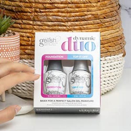 Gelish Dúo Dinámico - Gel Base y Top Coat 15mL Cada Uno