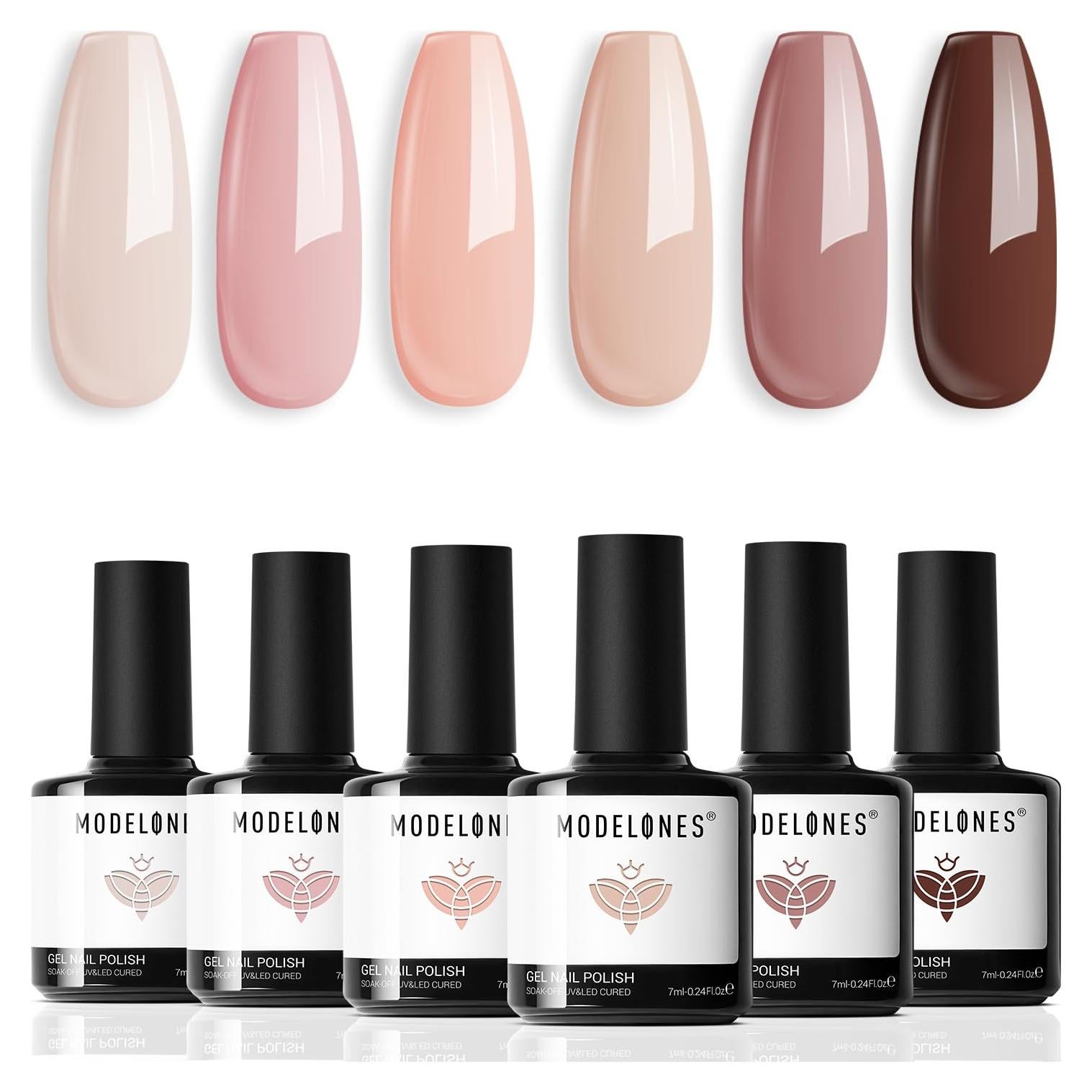 Kit de Esmalte en Gel Modelones 6 Colores Tonos Nude