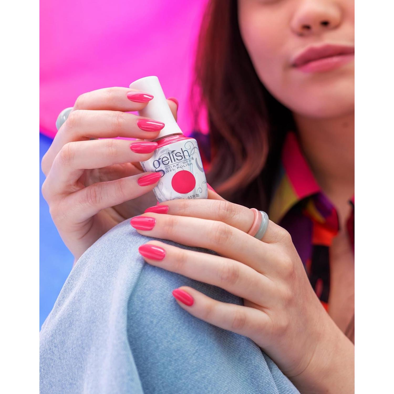 Esmalte en Gel Gelish 15mL Con Algo de Altura - Color Rosa Brillante, Duradero, Alto Brillo