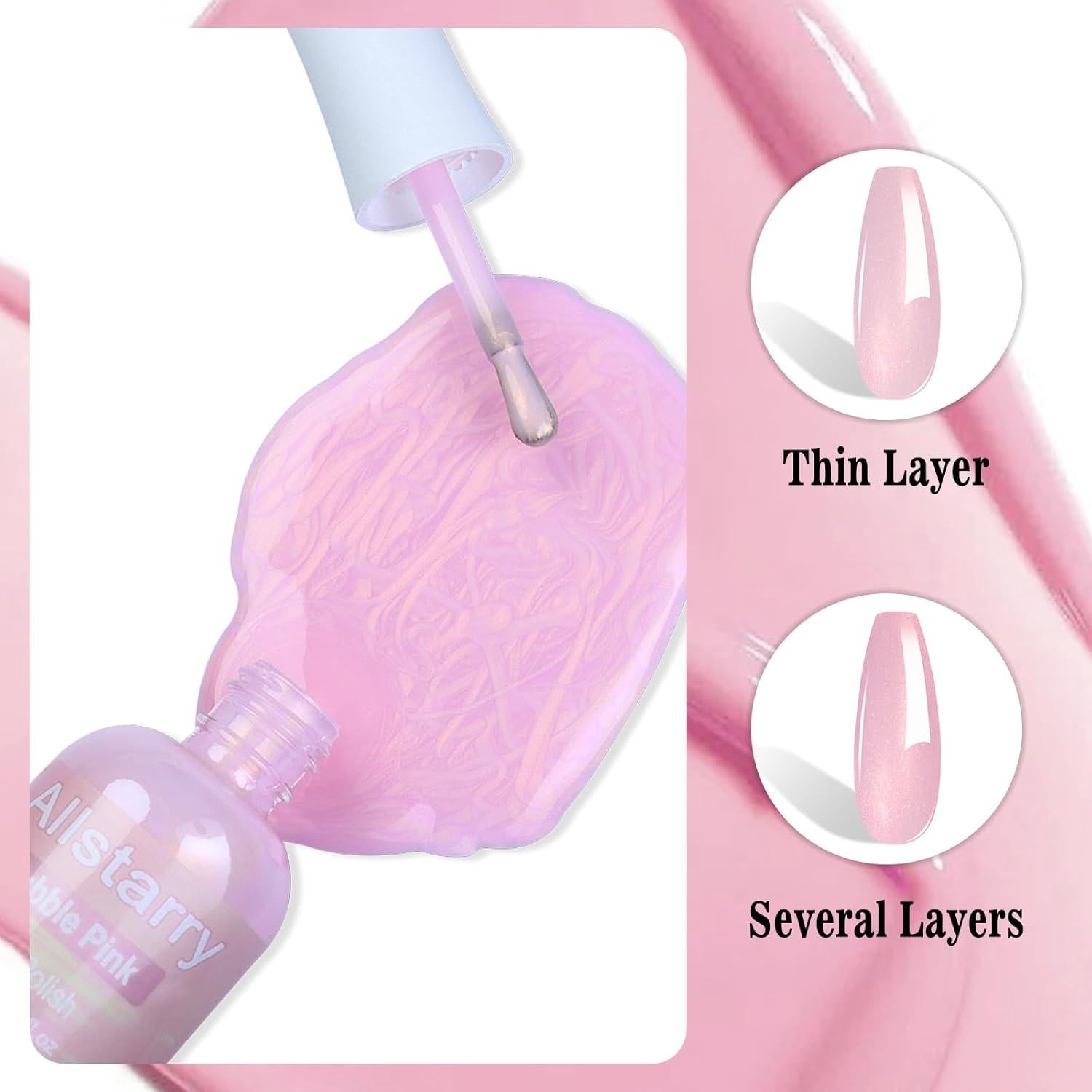 Esmalte de Uñas Rosa Allstarry 15ml Gel y Secado al Aire