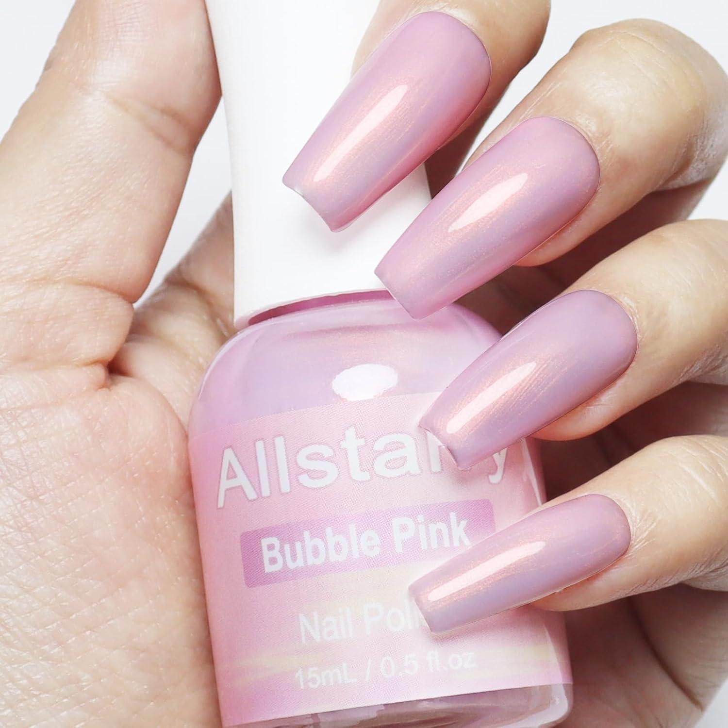 Esmalte de Uñas Rosa Allstarry 15ml Gel y Secado al Aire
