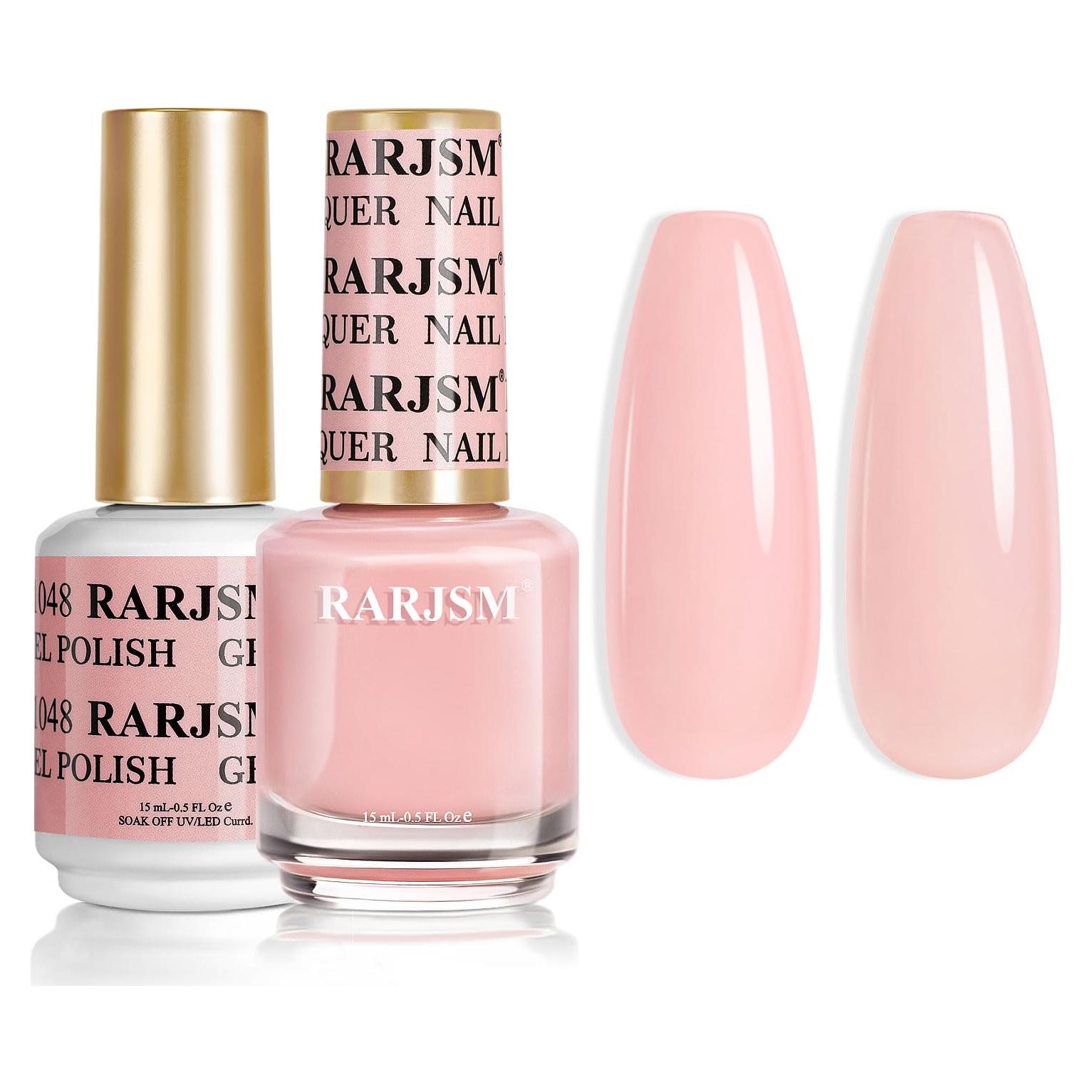 Set Esmalte de Uñas Gel y Laca Rosa Nude 15ml 2pcs RARJSM