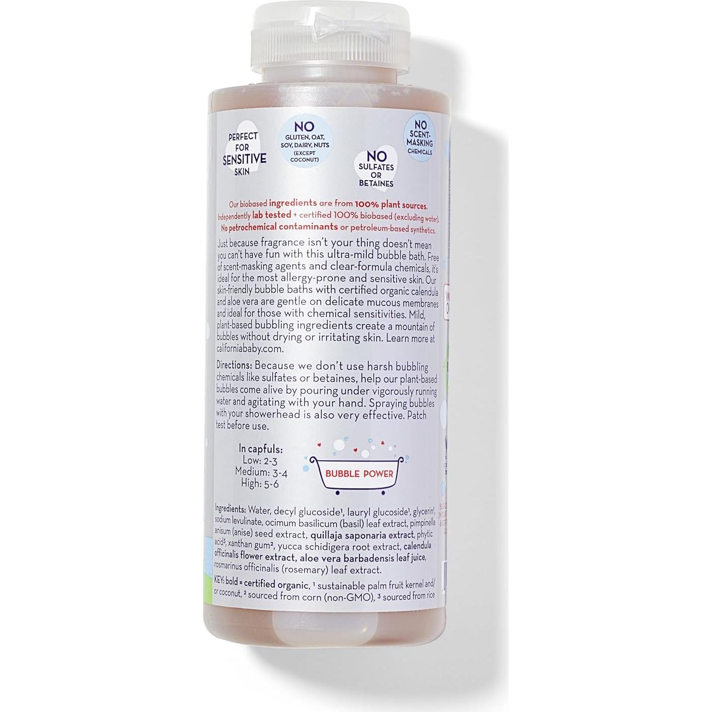 Baño de Burbujas Super Sensible California Baby 384 ml - Sin Fragancia