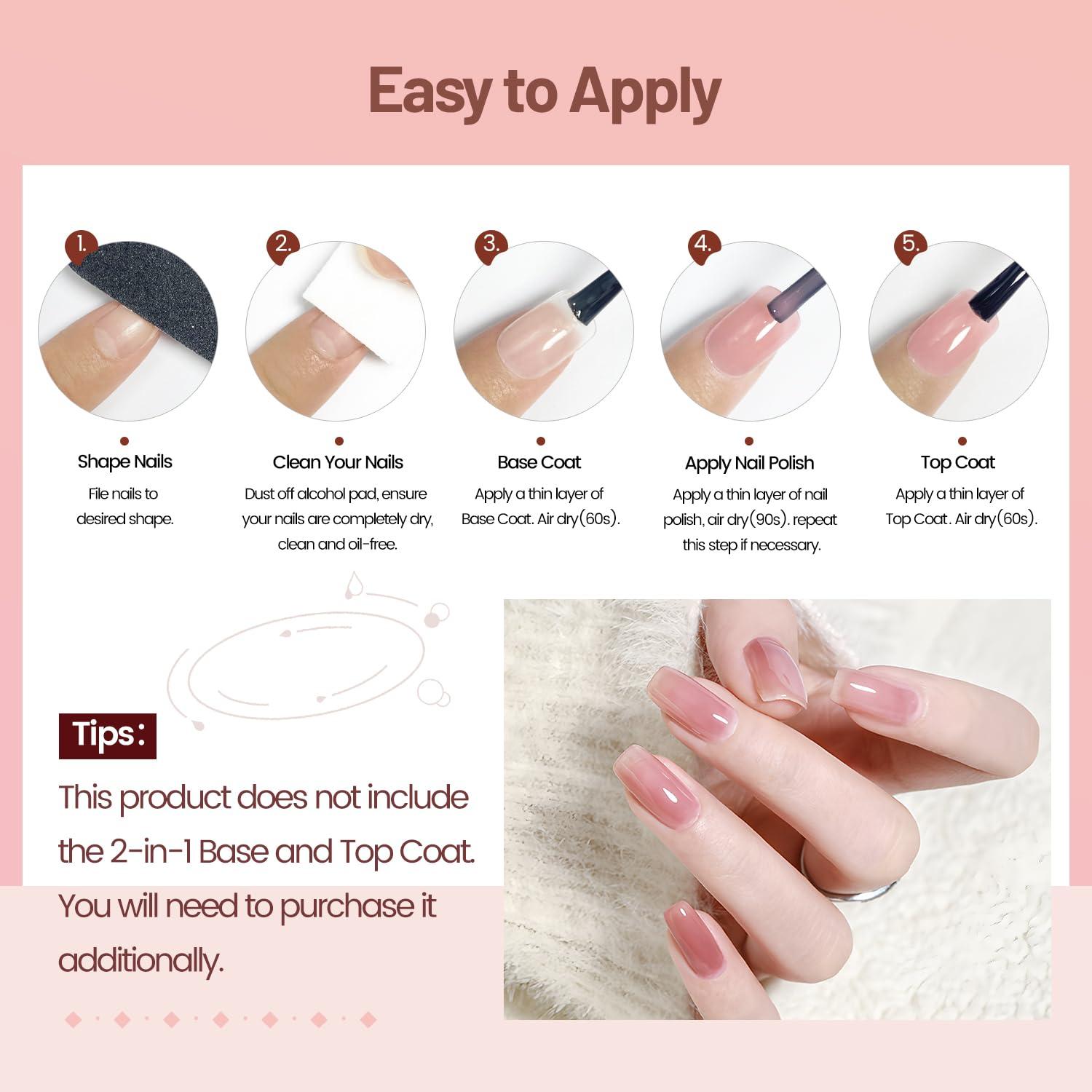 Juego de Esmalte de Uñas Jelly OpenLive 6 Colores 10ml Secado Rápido