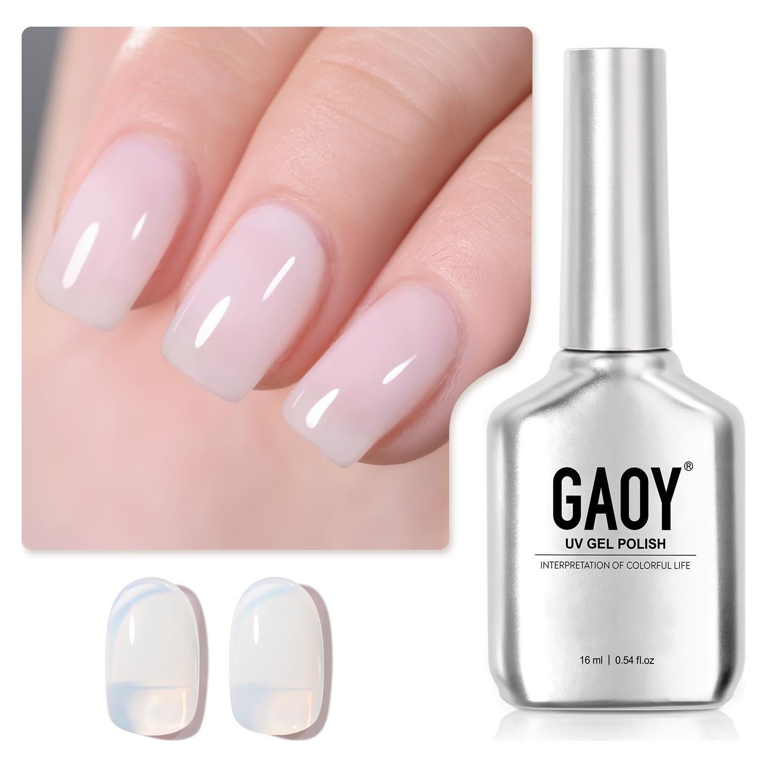 Gel de Uñas GAOY 16ml Blanco Translúcido Soak Off UV