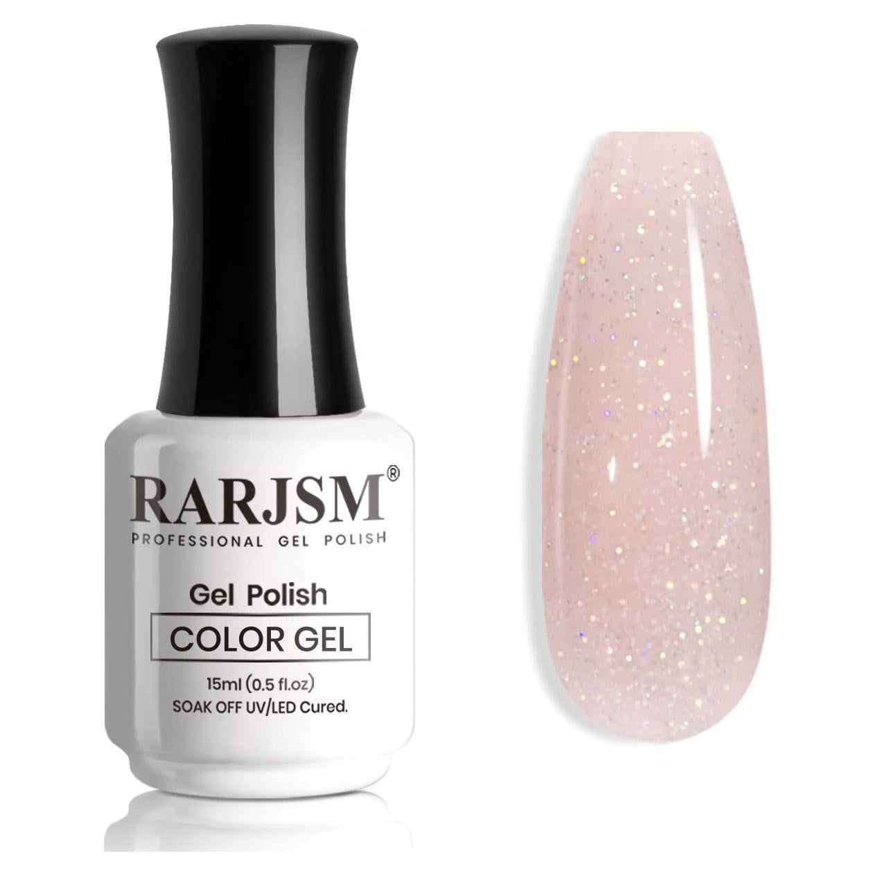 Esmalte de Gel Rosa Nude Brillo Arcoíris RARJSM 15ml