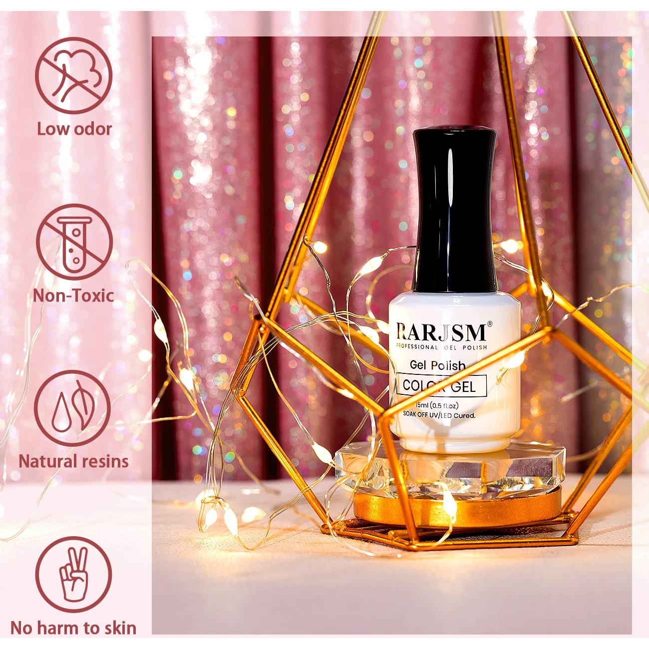 Esmalte de Gel Rosa Nude Brillo Arcoíris RARJSM 15ml