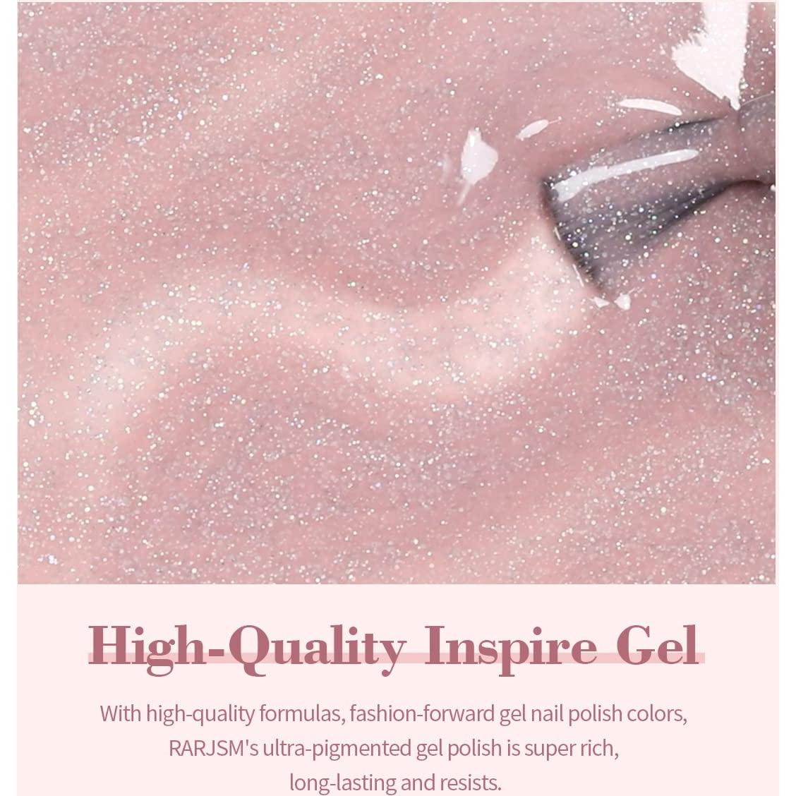 Esmalte de Gel Rosa Nude Brillo Arcoíris RARJSM 15ml