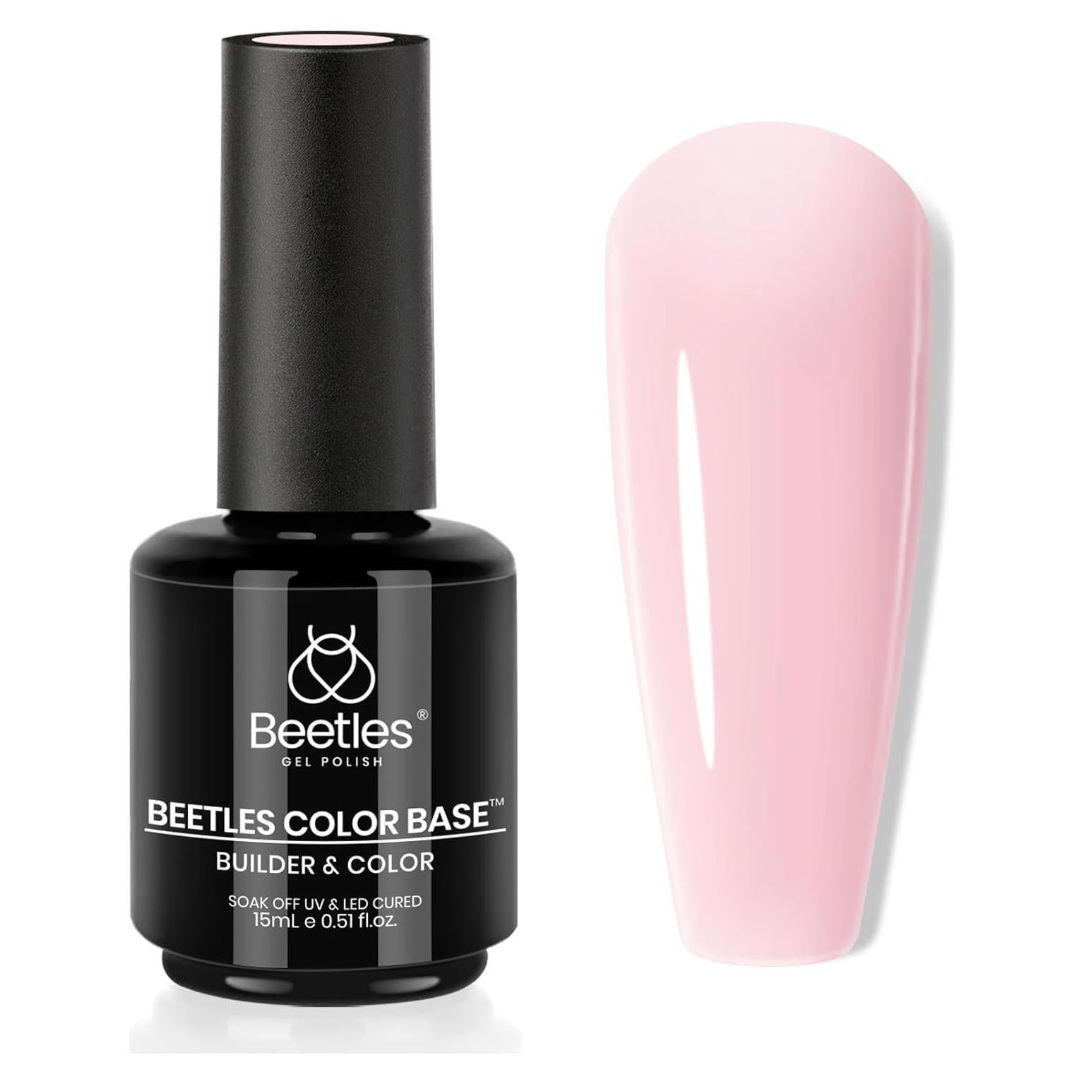 Esmalte de Uñas Gel Base Rosa Beetles 15ml 3 en 1 Constructor