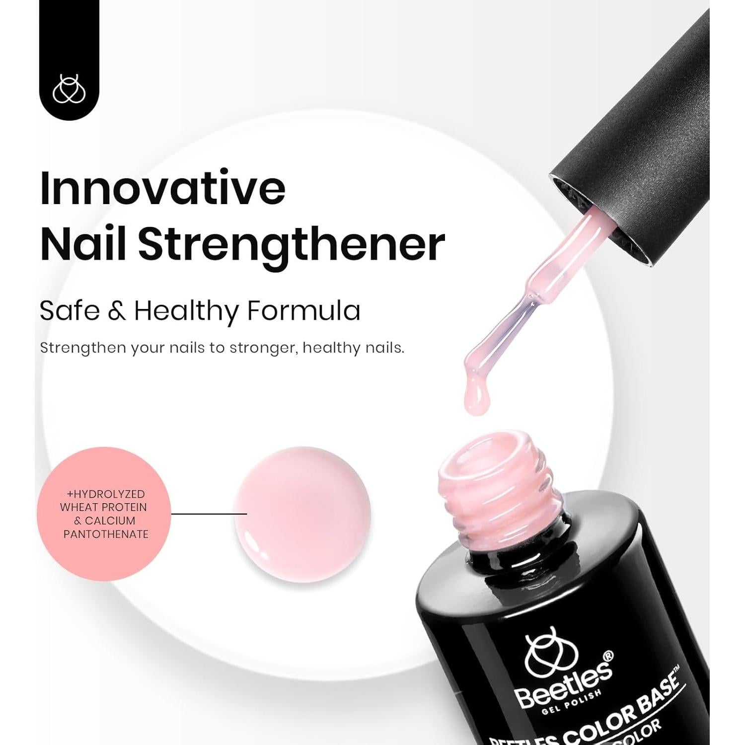 Esmalte de Uñas Gel Base Rosa Beetles 15ml 3 en 1 Constructor