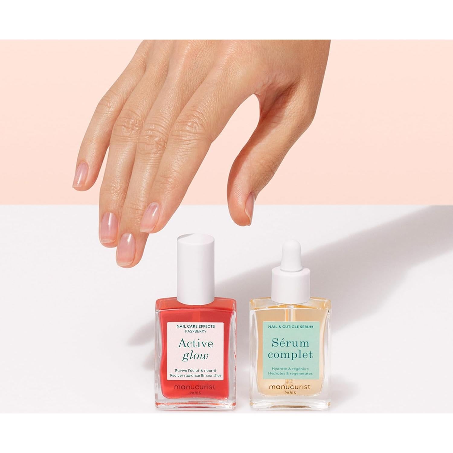 Set Manucurist Brillo Activo Frambuesa + Suero Completo 2 en 1