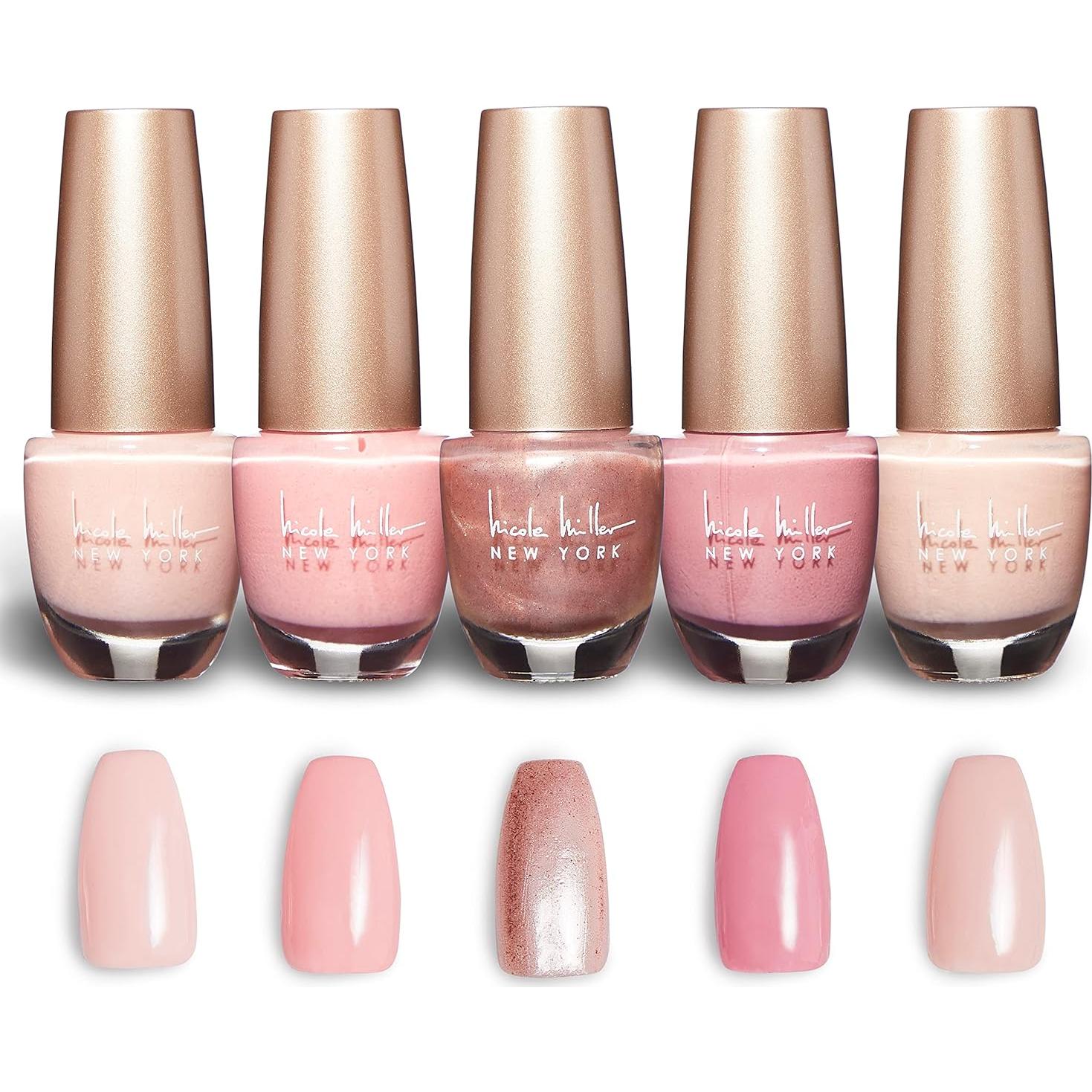 Esmaltes de Uñas Nicole Miller - 5 Piezas Rosados y Nude