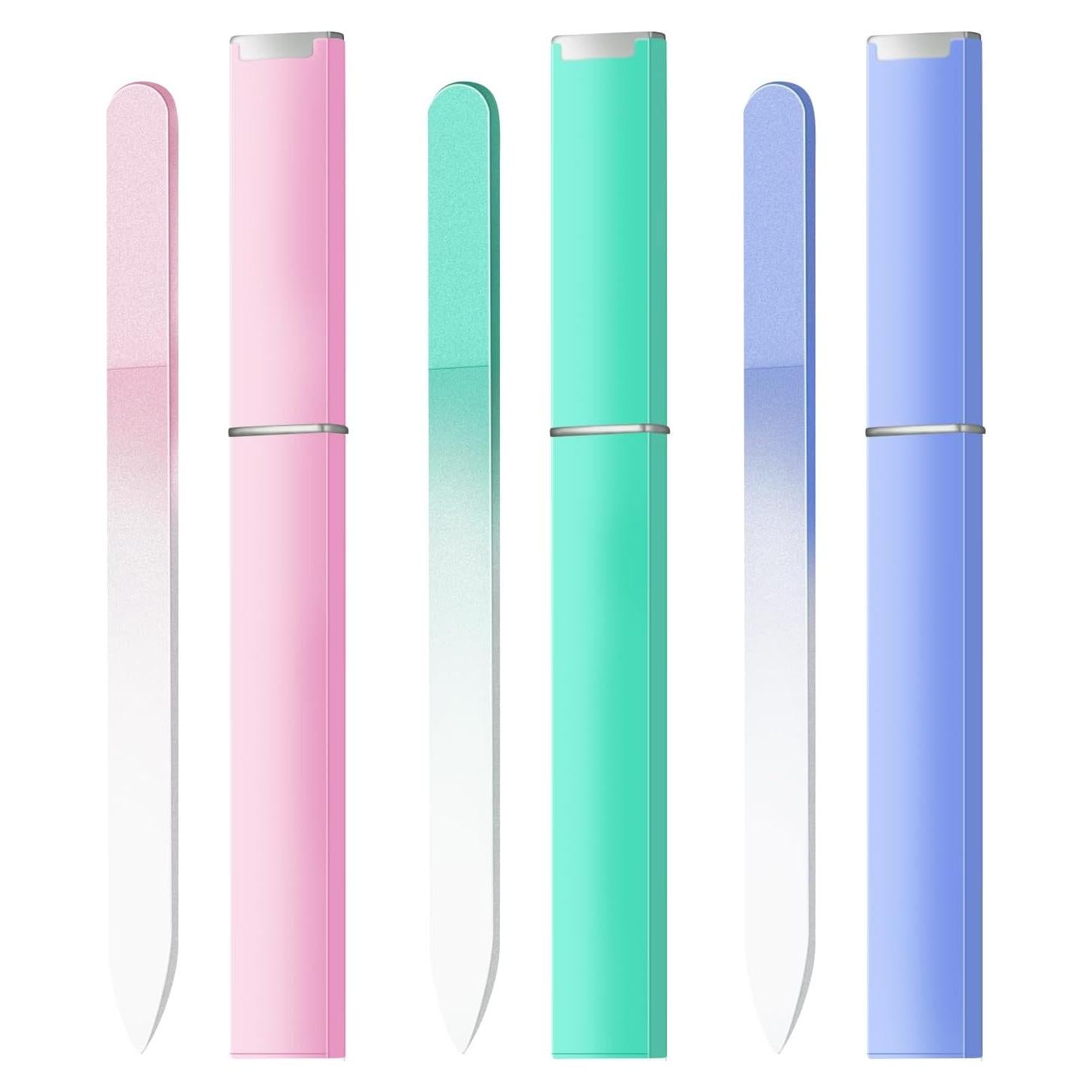 Lima de Uñas de Vidrio OHOO Doble Cara 240 Grano 3 Piezas