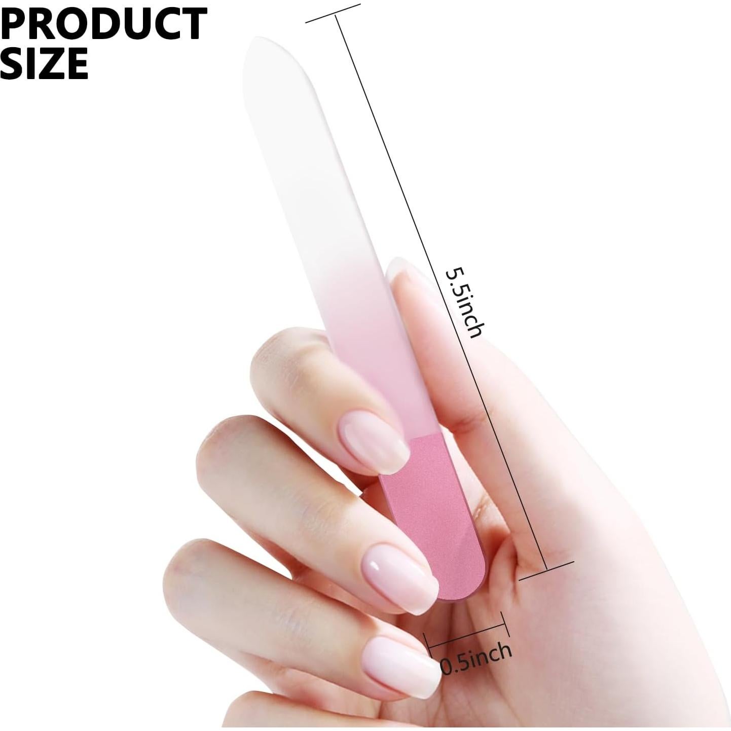 Lima de Uñas de Vidrio OHOO Doble Cara 240 Grano 3 Piezas