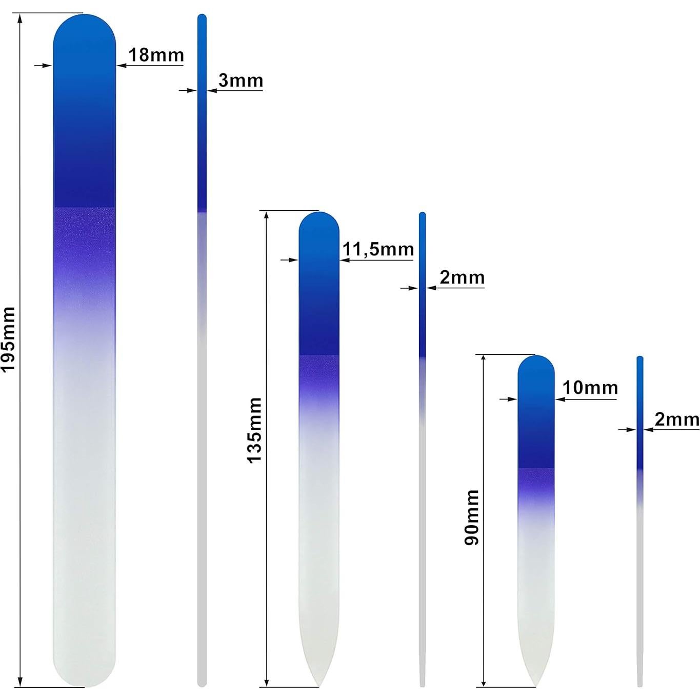Set de 3 Limpiadores de Uñas de Cristal Mont Bleu - Doble Cara