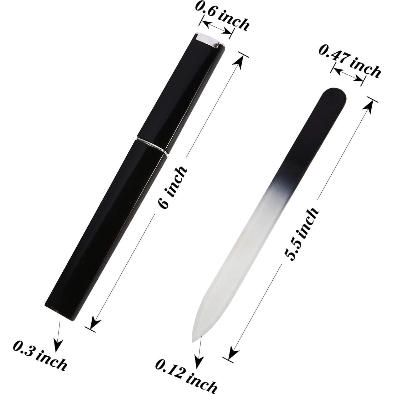 Paquete de 3 Limás de Vidrio Quan-Tint con Estuche - Cuidado Suave de Uñas