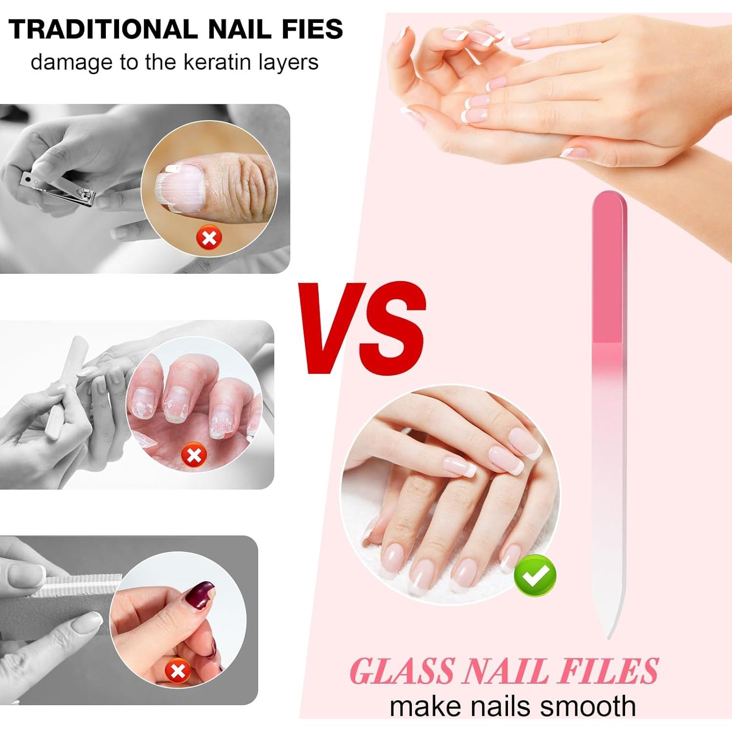 Set de Limas de Uñas de Cristal NICEMOVIC - 6 Piezas