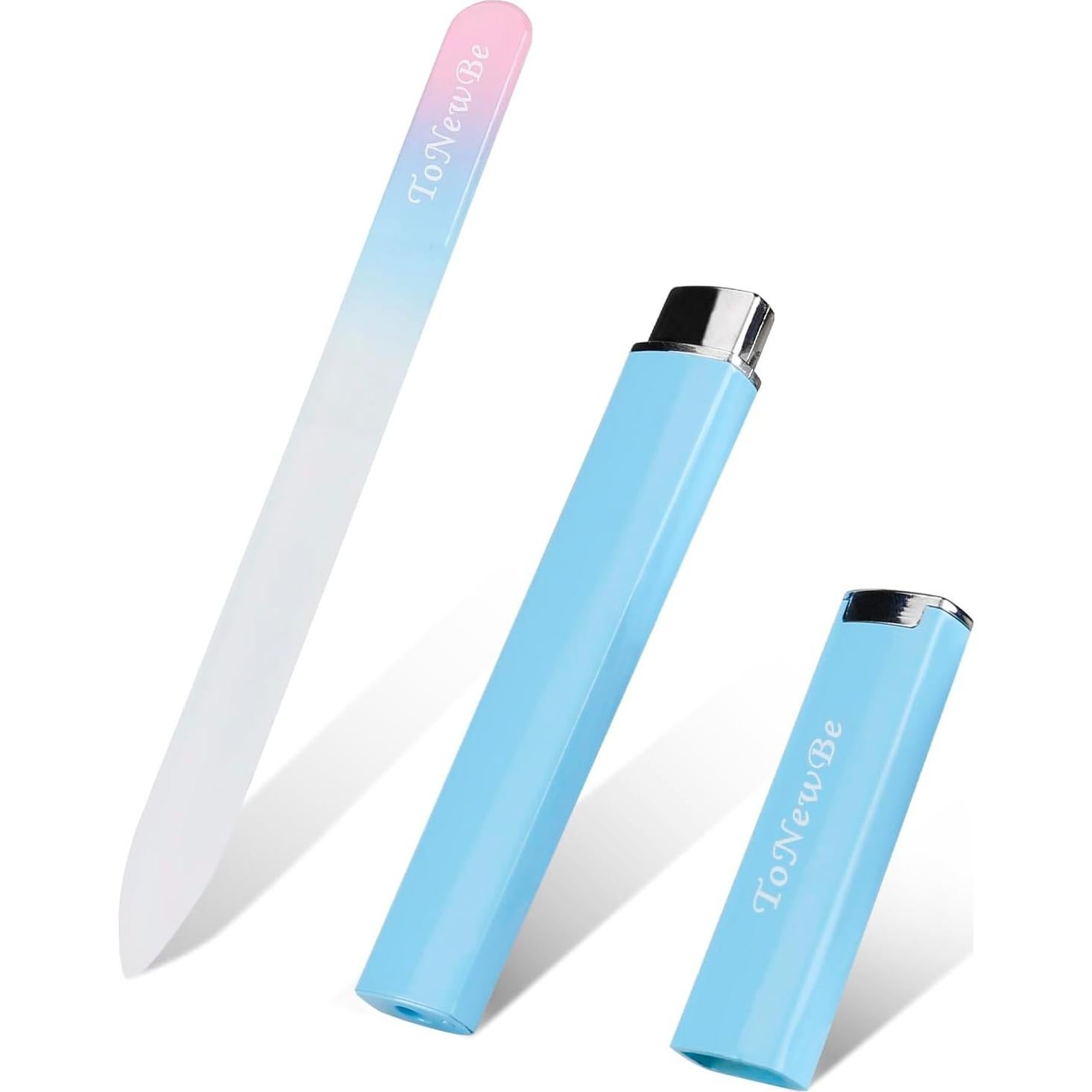 Lima de Uñas de Vidrio ToNewBe Doble Cara Rosa-Azul