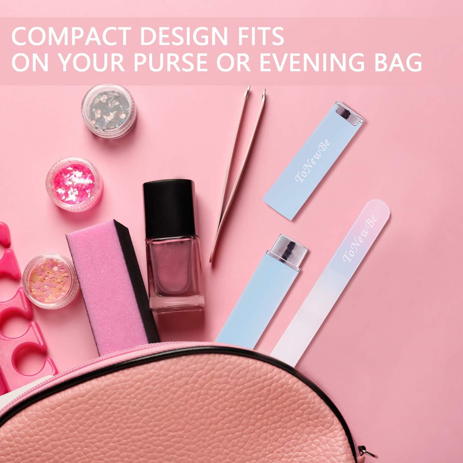 Lima de Uñas de Vidrio ToNewBe Doble Cara Rosa-Azul