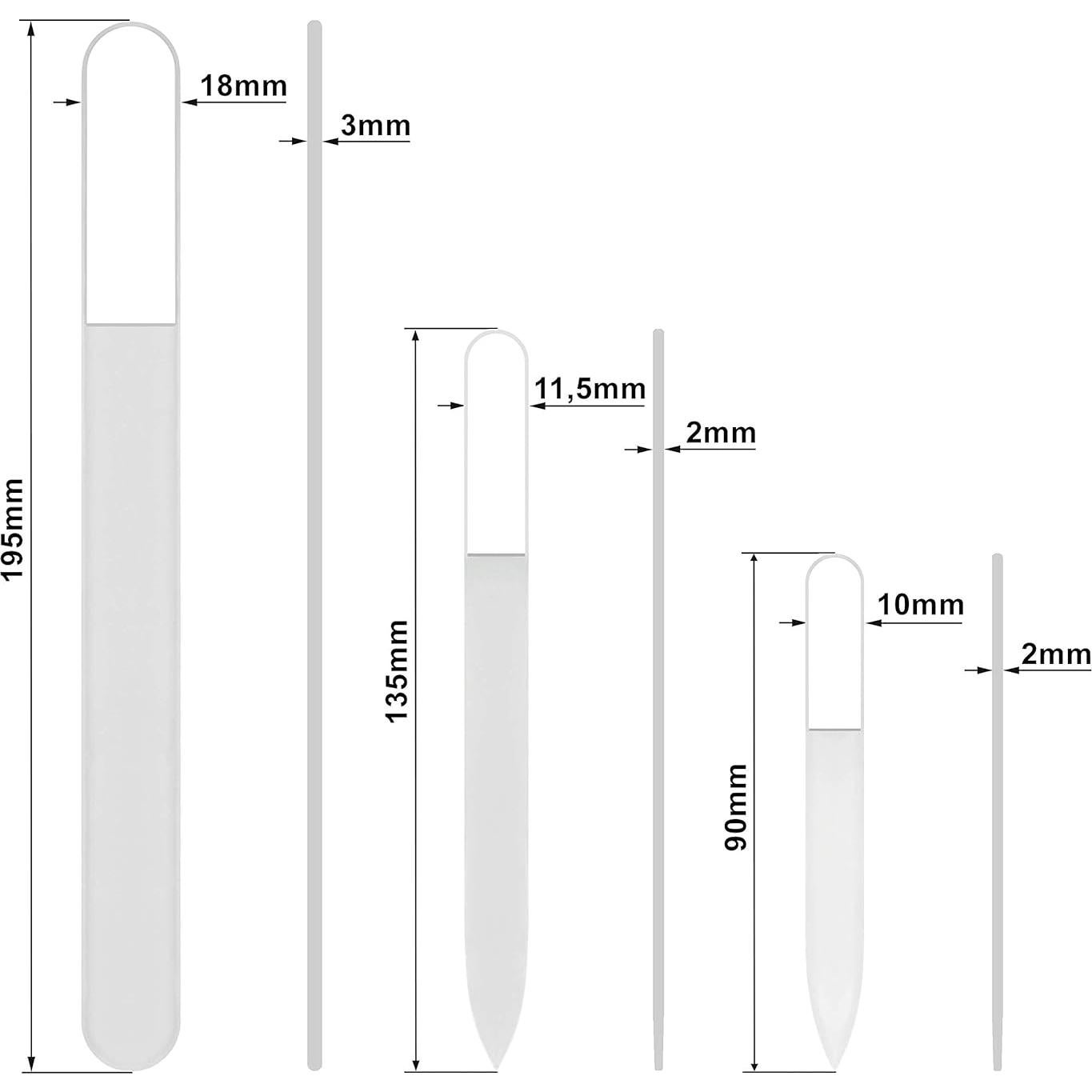 Juego de 3 Limpiadores de Uñas de Vidrio Mont Bleu - Hecho a Mano
