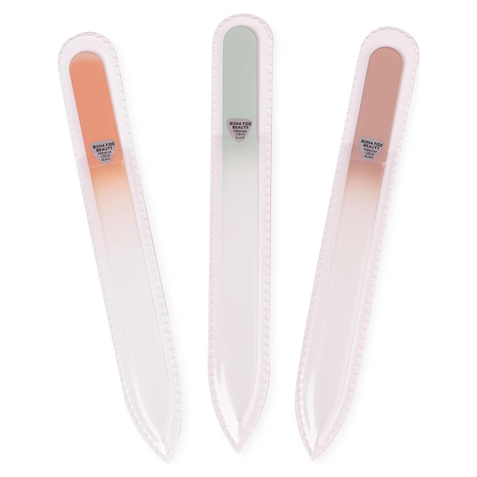 Juego de limas de vidrio checo Bona Fide Beauty 3 piezas