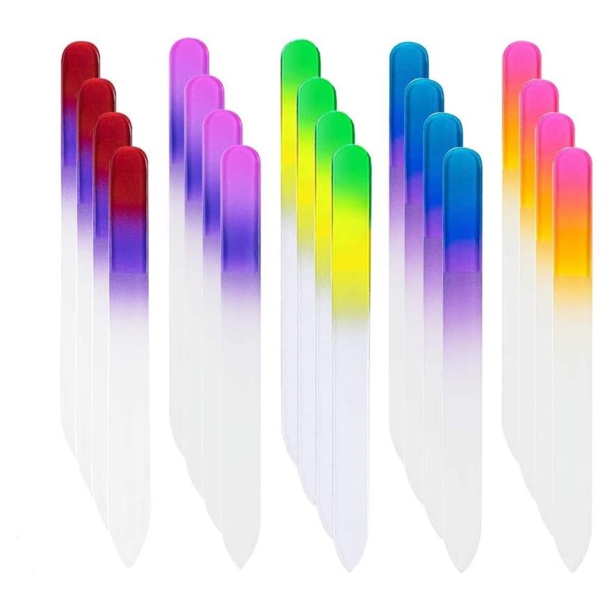 Set de 20 Limas de Uñas de Vidrio LUOTIVON con Fundas