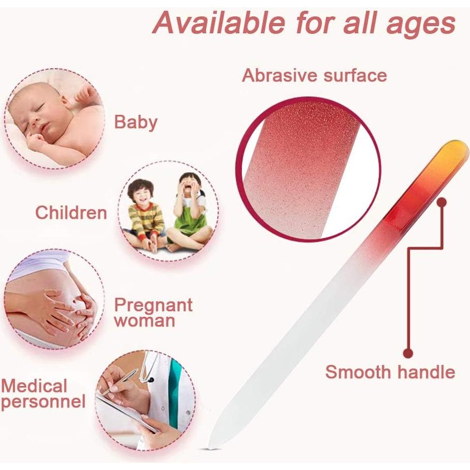 Set de 20 Limas de Uñas de Vidrio LUOTIVON con Fundas