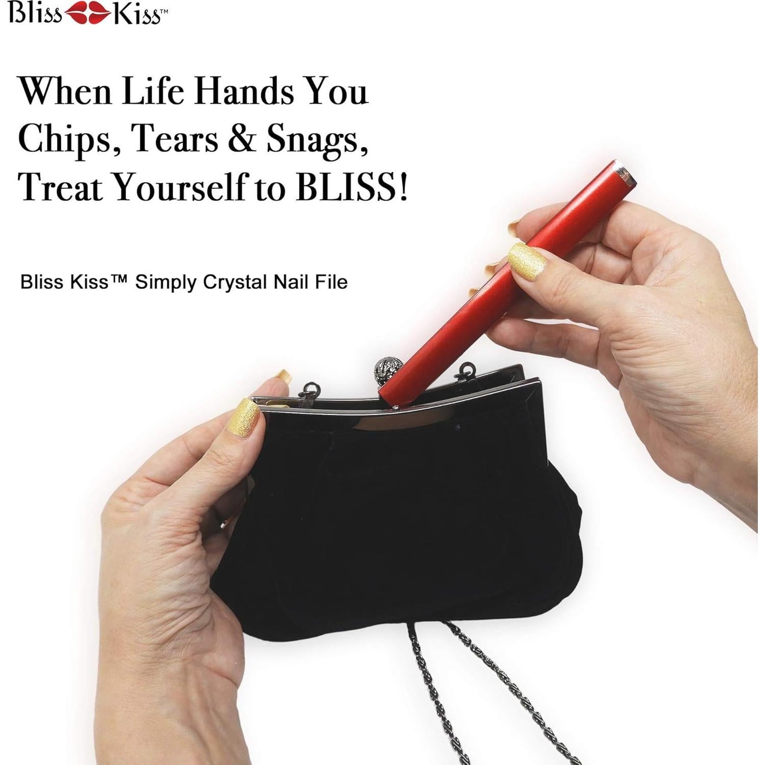 Lima de Uñas de Cristal Bliss Kiss - Grande - Checo - Estuche