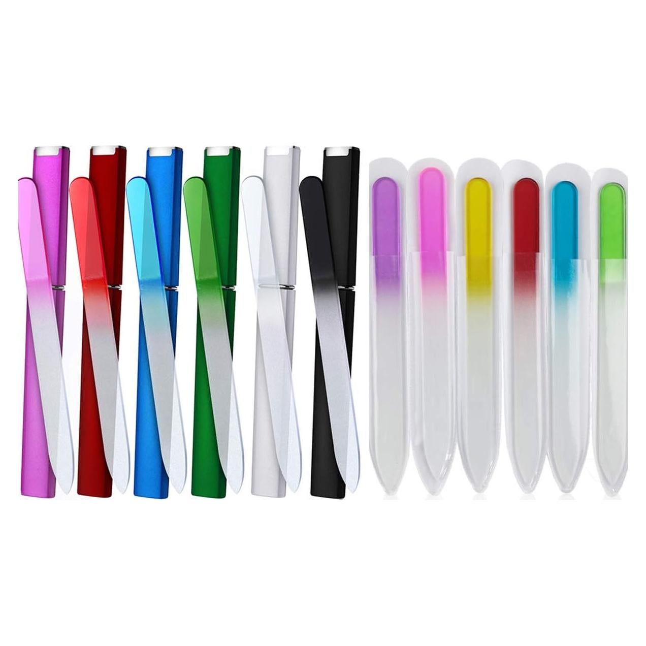 Set de 12 limas de uñas de vidrio MITAOSLIMWU-QRWT con estuche