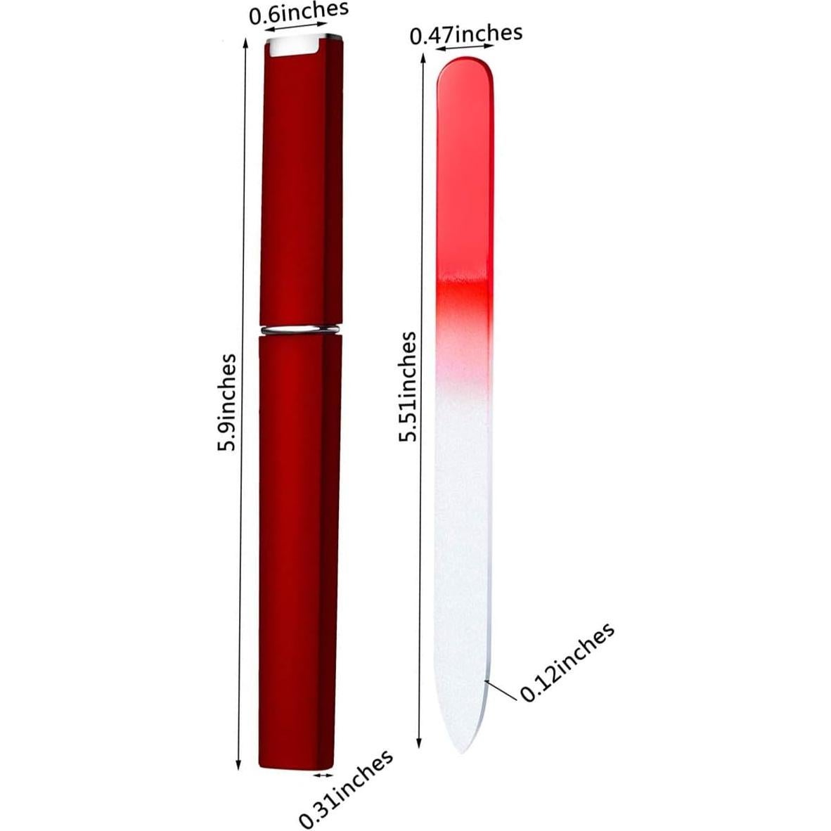 Set de 12 limas de uñas de vidrio MITAOSLIMWU-QRWT con estuche